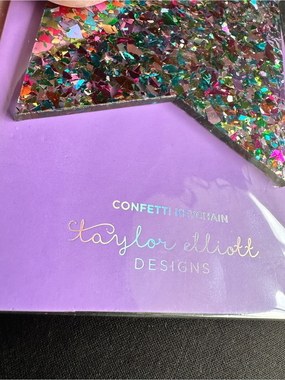 Purple Confetti Keychain - Picture 2 of 5